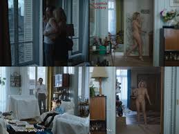 A crazy funny naked mom walk outside