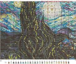 Pattern is black and white symbols. Noche Estrellada Van Gogh 3 Jpg 831 700 Paisaje Punto De Cruz Graficos Punto De Cruz Punto De Cruz Gratis