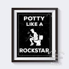Black And White Rockstar Prints Potty Like A Rockstar Funny Bathroom Print Digital Download Party Like A Rockstar Print Funny Bathroom Decor Funny Bathroom Wall Art Funny Bathroom Art Bathroom Humor Man Bathroom