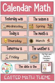 Calendar Easter Theme Teaching Resources Primary Calendar Math Classroom Procedures
