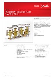 Thermostatic Expansion Valves Type Te 5 Te 55 Manualzz Com