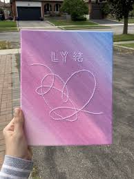 Bts Love Yourself Album Cover On Canvas In 2020 Embroidered Canvas Art Love Yourself Album Diy Canvas Art