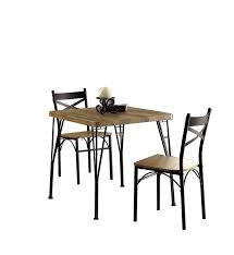 Industrial style kitchen table and chairs. Industrial Style 3 Piece Dining Table Set Of Wood And Metal Brown And Bsahomegoods