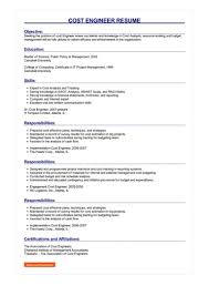 cost engineer resume example