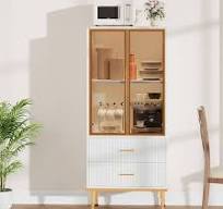 Amazon.com: GAOMON Fluted Glass Door Storage Cabinet ...