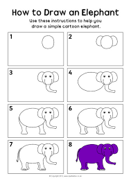 How to draw an elephant easy. How To Draw An Elephant Instructions Sheet Sb8341 Sparklebox