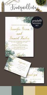 Succulent Wedding Invitation Green Gold Wedding Invites Etsy Floral Wedding Invitations Succulent Wedding Invitations Green Wedding Invitations