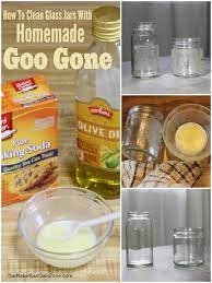 This foolproof method is also simple: Remove Sticky Label Glue From Glass With Homemade Goo Gone