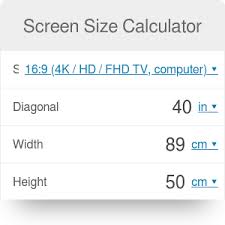 Screen Size Calculator Omni In 2020 Screen Size Screen Calculator