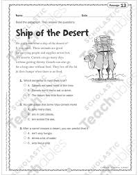 To ride a camel one has to move a bit like in a roling sea. Ship Of The Desert Close Reading Passage Printable Texts Skills Sheets