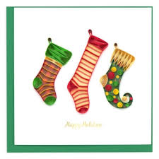 Quilled Christmas Stockings Card - Bunyaad