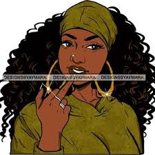 Afro femme noir cheveux Nubian boucles d'oreilles ébène autonomisation  sillouette vecteur JPEG png EPS SVG clip art symbole tribal Cricut coupe  coupe