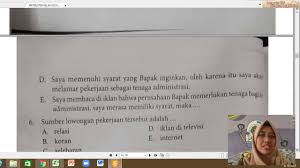 Pembahasan Soal Pilihan Ganda Bahasa Indonesia Kelas Xii Materi Surat Lamaran Pekerjaan Youtube