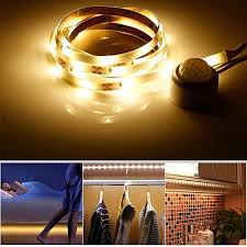 Amazon Com Motion Activated 4 9ft Led Strip Light Under Bed Cabinet Night Lights With Motion Sensor Usb Or Batte In 2020 Led Rope Lights Rope Lights Strip Lighting