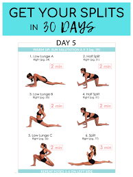 30 Day Split Guide Yoga Ky Workout Splits Flexibility Workout Easy Yoga Workouts
