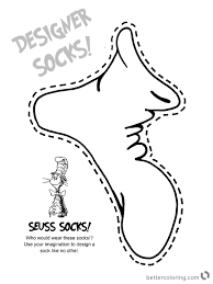 Fox In Socks By Dr Seuss Coloring Pages Designer Socks Printable Dr Seuss Coloring Pages Dr Seuss Crafts Dr Seuss Classroom