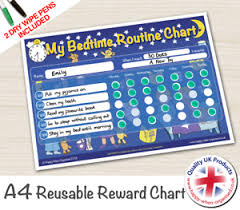 Details About Sleep Reward Chart Reusable Good Night Sleep Tight Child Bedtime Routine 2 Pens