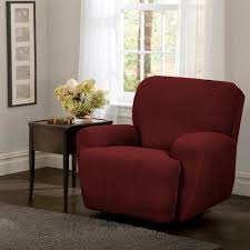 Zenna Home Reeves Stretch 4 Piece Red Recliner Slipcover 4100509jred The Home Depot Furniture Covers Slipcovers Slipcovers For Chairs Recliner Slipcover