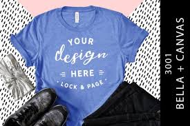 Heather Columbia Blue Bella Canvas 3001 Graphic By Lockandpage Creative Fabrica Design Mockup Free Shirt Mockup Psd Mockup Template