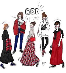 イラスト イラストグラム 絵 お絵描き スケッチ アナログ 手描き コピック 女の子イラスト ファッション コーデ コーデイラスト コーデまとめ 赤 赤コーデ カープ優勝おめでとう ayamイラスト カープ優勝 3連覇 おめでと 赤 ファッション