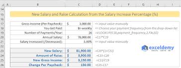 To increase a number by a percentage amount, multiply the original amount by 1+ the percent of increase. How To Calculate Salary Increase Percentage In Excel Free Template