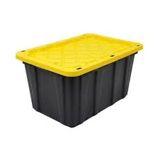 Black And Yellow Totes Home Depot Hdx 27 Gal Storage Tote 4 Pack St29201508 The Home Depot Tote Storage Storage Home Depot