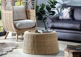 Round wicker coffee table can make an excellent table in any living room. Natural Woven Rattan Round Coffee Table Desser Co