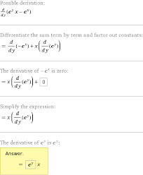 It then extends to look at how to differentiate composite functions involving the exponential function through an efficient use of the chain rule. Derivative Of E Y 0 Mathematics Stack Exchange