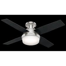 Guaranteed low prices on modern lighting, fans, furniture and decor + free shipping on orders over $75!. Hunter 44 Dempsey Low Profile Brushed Nickel Ceiling Fan With Light And Handheld Remote Walmart Com Walmart Com