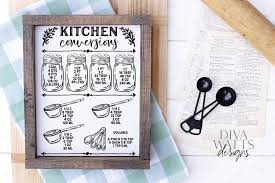 Kitchen conversion chart svg, conversion chart svg, kitchen svg, kitchen decor craft designs, half recipe, double recipe svg png jpg dxf eps, digital download. Kitchen Conversions Chart Cutting File Printable Svg 455667 Svgs Design Bundles