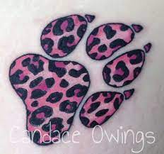 Tattoo I Did Of A Pink Cheetah Paw Print Animal Print On A Hip Tattoos Paw Tattoo Body Art