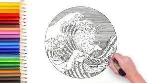 How To Draw The Famous Japanese Waves - The Great Wave Off Kanagawa -  Artist Singapore