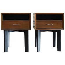 Pair Of Walnut Bedside Tables By George Nelson For Herman Miller Vintage Nightstand Hampton Furniture Walnut Bedside Table