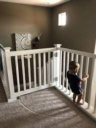 Diy Top Of The Stairs Baby Gate Diy Tops Wood Baby Gate Diy Baby Gate