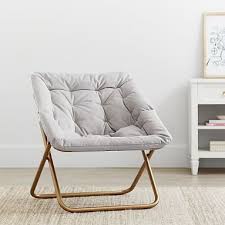 Velvet Gray Hang A Round Square Chair Comfy Living Room Furniture Round Chair Lounge Seating