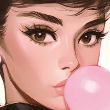 Audrey Bubble Gum Printable Wall Art, Pink Room Wall Decor, Fashion Poster,  Trendy Dopamine Teen Girl Print, Digital Download