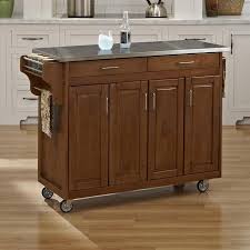 Maybe you would like to learn more about one of these? Home Styles Brown Wood Base With Stainless Steel Metal Top Kitchen Cart 17 75 In X 48 In X 35 5 In In The Kitchen Islands Carts Department At Lowes Com