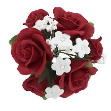 Your flowers and roses are shipped absolutely fresh, direct from the greenhouses to you via fedex. Global Sugar Art Garden Rose Topper Bouquet Red With White Filler Sugar Flowers Toppers