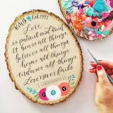 Love Large Wood Slice 1 Corinthians Etsy Large Wood Slices Wood Slice Crafts Wood Slice Art