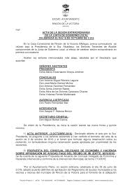 msl/ ACTA DE LA SESION EXTRAORDINARIA DE LA JUNTA DE GOBIERNO LOCAL  CELEBRADA EL DIA 10 DE OCTUBRE DE 2.016 En la Casa Consisto