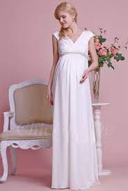 Atemberaubend elegantes brautkleid dieses feminine, sinnliche traumkleid macht ihren. Standesamt Umstandsmode Brautkleid Schwanger V Ausschnitt Empire Lang Chiffon Strass Gurtel