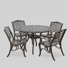 Hallandale Sarasota 5pc Cast Aluminum Patio Dining Set Bronze Christopher Knight Home In 2020 Patio Dining Set Outdoor Dining Spaces Aluminum Patio
