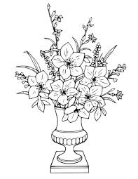 Flowers bouquet coloring page from flowers category. Flower Bouquet In Vase Coloring Page Flower Coloring Pages Flowers Coloring Pages Flower Vase Drawing