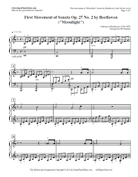 Use your computer keyboard to play moonlight sonata on virtual piano. Free Moonlight Sonata Sheet Music For Piano Best Music Sheet
