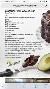 Costco Chocolate Fudge Avocado Cake This Tastes Like Any Ordinary Moist Chocolate Cake Chocolate Avocado Cake Avocado Cake Costco Meals