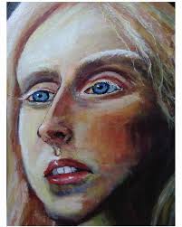 And here's another portrait of my dear friend this time in acrylics