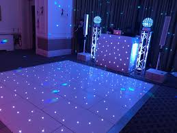 Our All White Dj Setup And White Led Star Lit Dance Floor Ready For A Horsley Towers Wedding Led Star Lights Event Entertainment Dj Setup