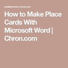 How to set options for all word documents measurements to 'inches'. How To Make Place Cards With Microsoft Word Words Place Cards Microsoft Word