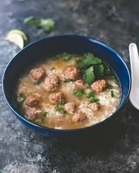 This soup has thai red curry paste, coconut milk, ginger, garlic, just to name a few of the ingredients which are some of my favorite flavors. Thai Rice And Meatball Soup Inquiring Chef