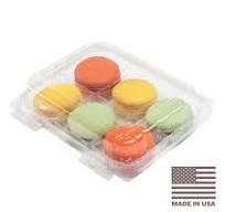 6-Pack Compostable PLA Clear Macaron Containers | 250/Case